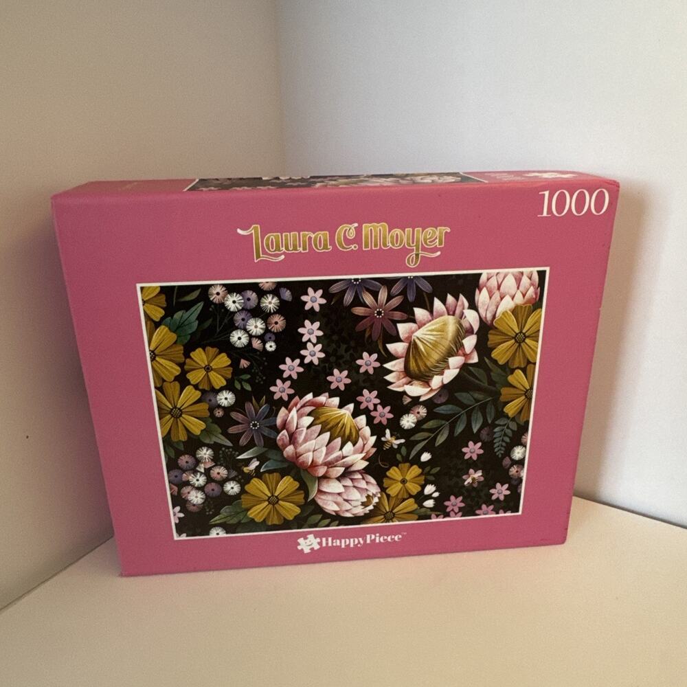 Happy Piece Flower Fix Laura C Moyer 1000 Piece Jigsaw Puzzle Sealed Bag NEW
